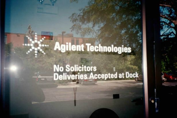 Agilant Technologies.  Informational lettering can be applied to any smooth surface.
